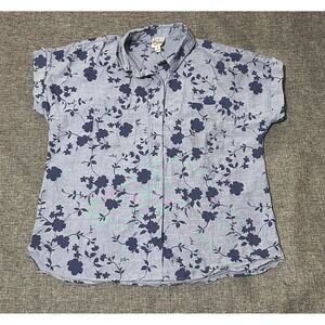 Como Vintage Women's M‎ Short Sleeve Button Front Shirt